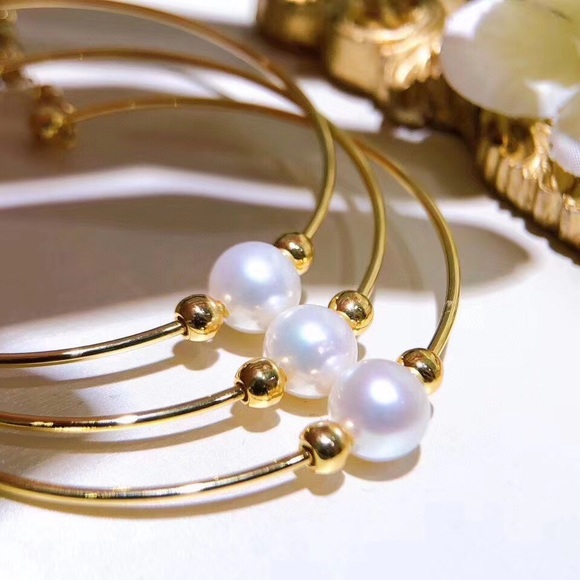 G14K Gold and Pearl double bracelet - Picture 3 of 5